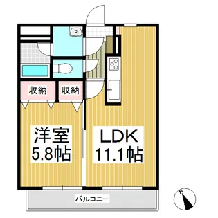 ウェスト シュライン 2号【3階】の間取り