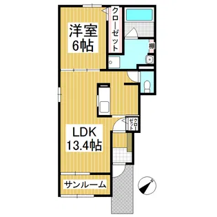 クワイエット・プレイス善II【1階】の間取り
