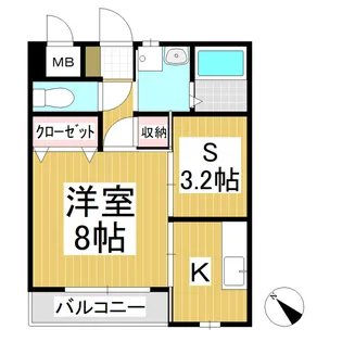 ラフィネ西軽井沢A【2階】の間取り