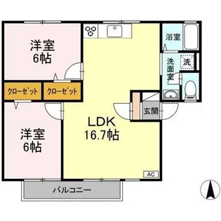 メゾンセジュール【2階】の間取り