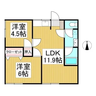 公和ハイツ(101・201)【1階】の間取り