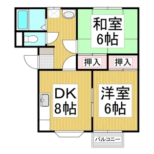 ハイツベルデ【2階】の間取り