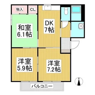 バリュージュあずまだC【1階】の間取り