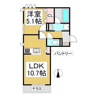 トリシア佐久平 花【1階】の間取り