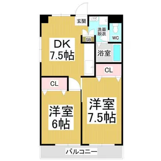 ビューテラス21 B棟【1階】の間取り