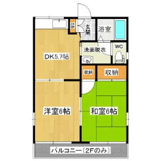サンハイツ南棟【1階】の間取り
