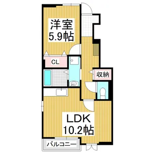 フォーチュン・プレイス【1階】の間取り