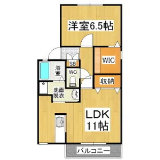 グランシャリオB棟【2階】の間取り