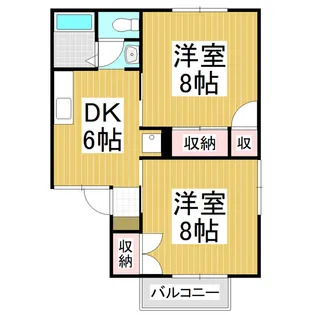 セジュールあがた B棟【1階】の間取り