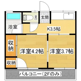 シティハイムナカジマ【2階】の間取り
