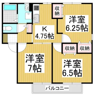 メゾンロゼールB棟【2階】の間取り