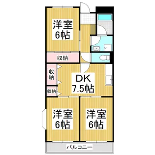 Limpiaスカイパーク早川【2階】の間取り