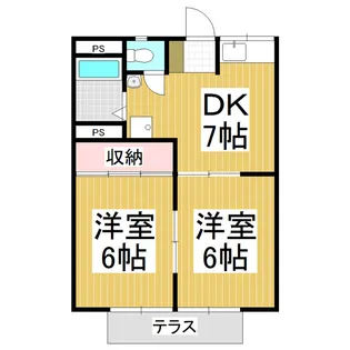 コーポシャローム A【1階】の間取り