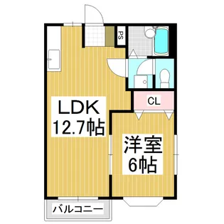 エルディム花水木西棟【2階】の間取り
