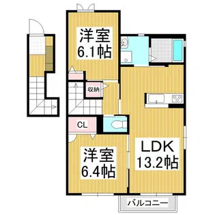 シャーメゾン パディ A【2階】の間取り