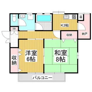 奥原アパート【2F号室】の間取り