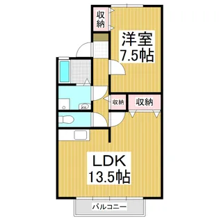 サンフォレスト小林B棟【1階】の間取り