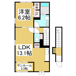 ヴィラ弁天北【2階】の間取り