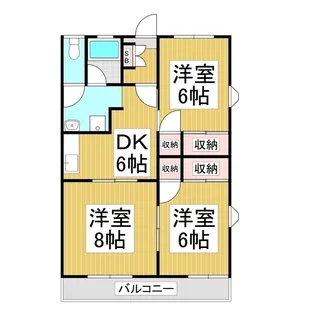 スカイコーポ高宮【3階】の間取り
