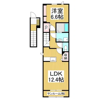 チムニー・ワン【2階】の間取り