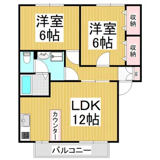 ハイランドタウンB棟【1階】の間取り