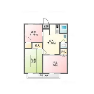 太田ハイツA【1階】の間取り