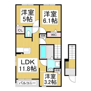 プラッツ・ルーエ【2階】の間取り