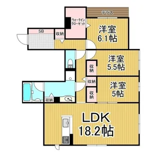 ル・シエル開智【1階】の間取り