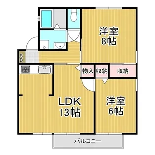 ラ プレーヌE棟【1階】の間取り