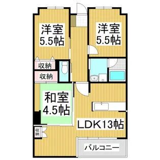 クリヴィーレ増田【3階】の間取り