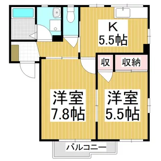 TOWNY城山A棟【2階】の間取り