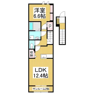 チムニー・ワン【2階】の間取り