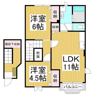 エバーグリーンB【2階】の間取り
