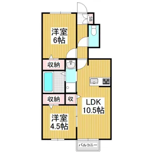 フェリオ城山【1階】の間取り