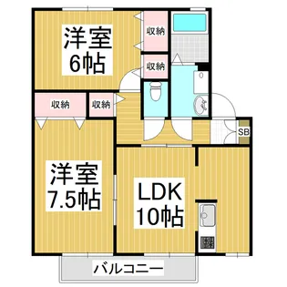 サンローラ穂高【1階】の間取り