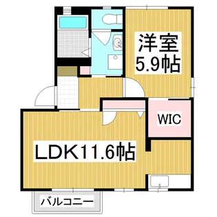 ディアスシャインB棟【2階】の間取り