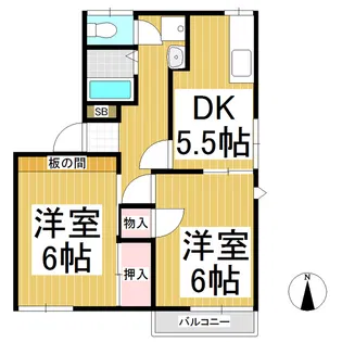 メゾンパークサイド【2階】の間取り