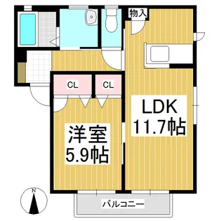 グランシャリテ W棟【1階】の間取り