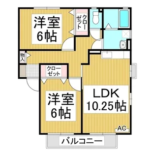 メゾンラフィネ吉田 D棟【2階】の間取り