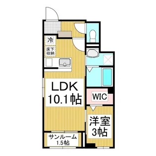 ミニョン フロル B【1階】の間取り