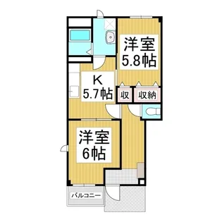 メゾングラシュー【1階】の間取り
