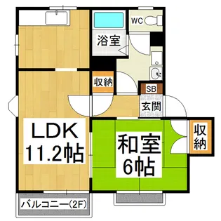 フレグランスパーシモンA・B【2階】の間取り