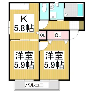 フォレストエバーInn B棟【2階】の間取り