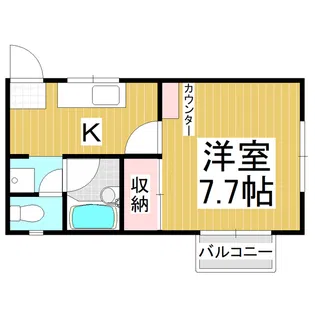 ハイツ信楽 B棟【1階】の間取り