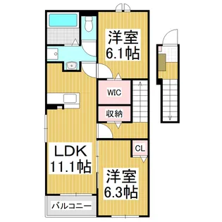 メゾン シュクレ【2階】の間取り