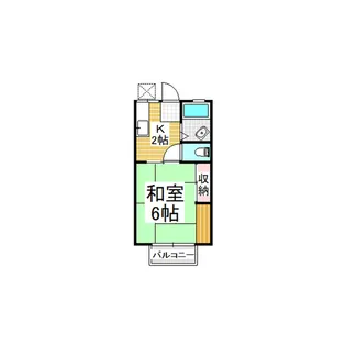 パークサイドハイツB【2階】の間取り