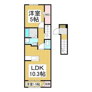 コーポ林Ⅱ【2階】の間取り