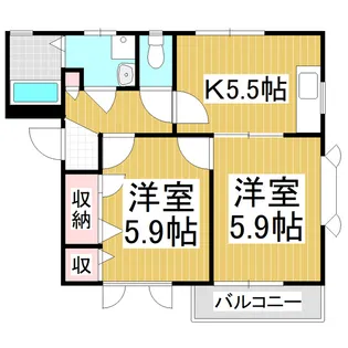 ディアスシリウスB棟【2階】の間取り