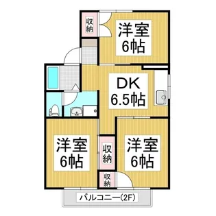 パレーシャル中村B棟【1階】の間取り