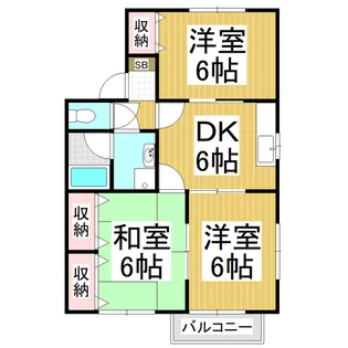 ウッドコート広丘【1階】の間取り